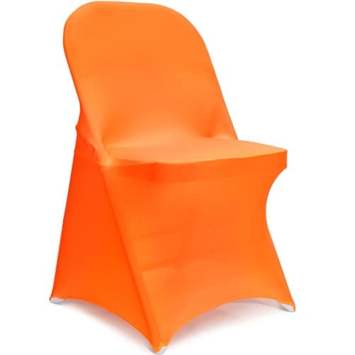 Elastic Chair Covers for Event Decor (Navy Blue) — Orange