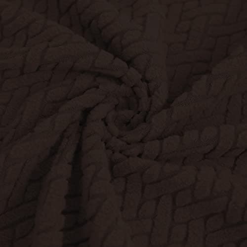 Stretch Jacquard Couch Cover for Kids, Pets (Chocolate)