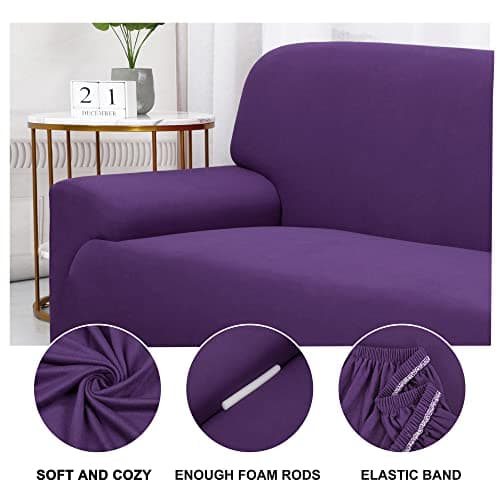 Stretch Sofa Cover for Sofas, Loveseat, Armchair - Universal Fit, Purple