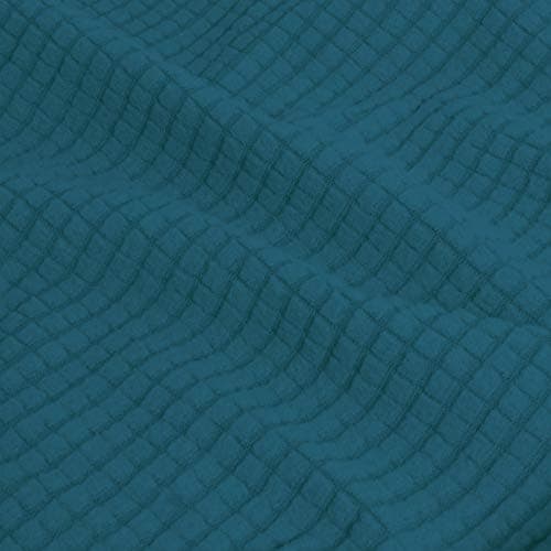 Easy-Growing Couch Cover with 3 Cushion Covers, Dark Gray Spandex Protector — Peacock Blue