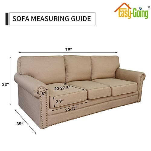 Easy-Growing Couch Cover with 3 Cushion Covers, Dark Gray Spandex Protector