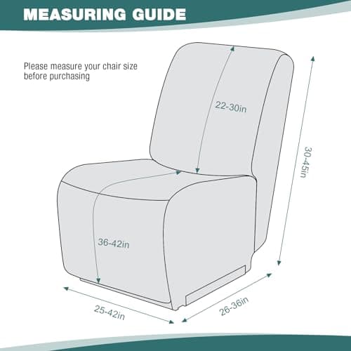 Ruaozz Oversized Reclining Armless Chair Cover
