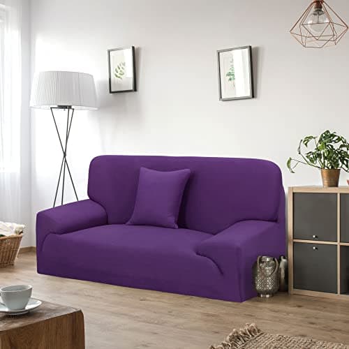 Stretch Sofa Cover for Sofas, Loveseat, Armchair - Universal Fit, Purple