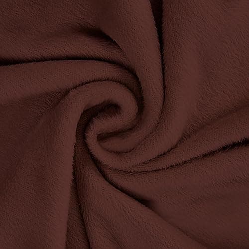 U-NICE HOME Velvet Sofa Covers for 3 Cushion Couch (Large, Chocolate) — Chocolate
