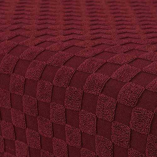 MAXIJIN 4-Piece Dark Gray Non-Slip Couch Cover for 3-Cushion Sofa Pet Friendly — Christmas Wine Red