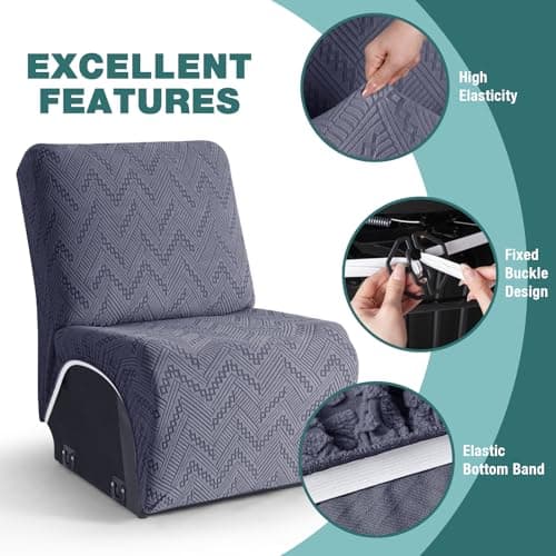 Ruaozz Oversized Reclining Armless Chair Cover