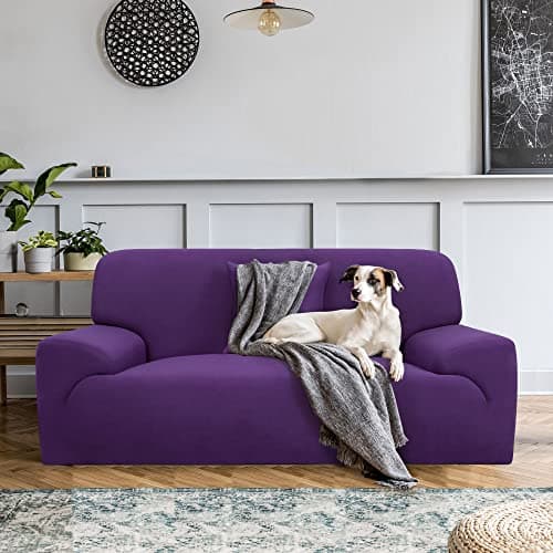 Stretch Sofa Cover for Sofas, Loveseat, Armchair - Universal Fit, Purple