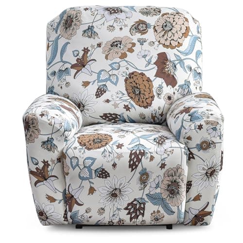 Pet and Kid-Friendly Waterproof Recliner Covers — White/Brown