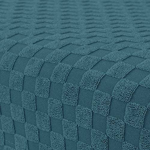 MAXIJIN 4-Piece Dark Gray Non-Slip Couch Cover for 3-Cushion Sofa Pet Friendly — Peacock Blue