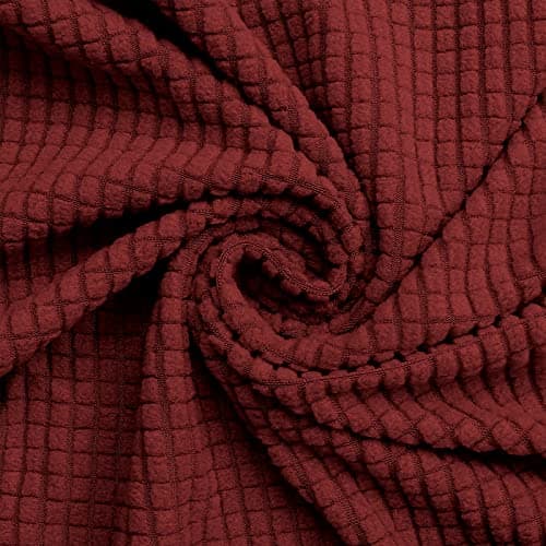 Oversized Sofa Slipcovers for 3 Cushion Couch with Elastic Bottom, Suitable for Kids and Pets (X-Large, Black) — Dark Red