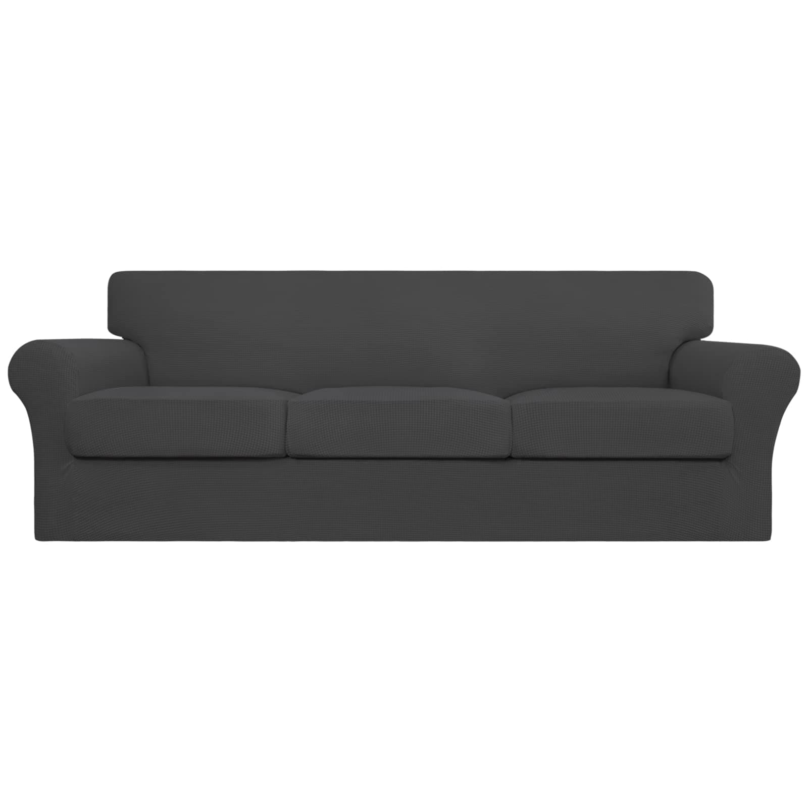 Easy-Growing Couch Cover with 3 Cushion Covers, Dark Gray Spandex Protector