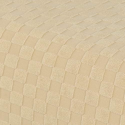 MAXIJIN 4-Piece Dark Gray Non-Slip Couch Cover for 3-Cushion Sofa Pet Friendly — Light Beige