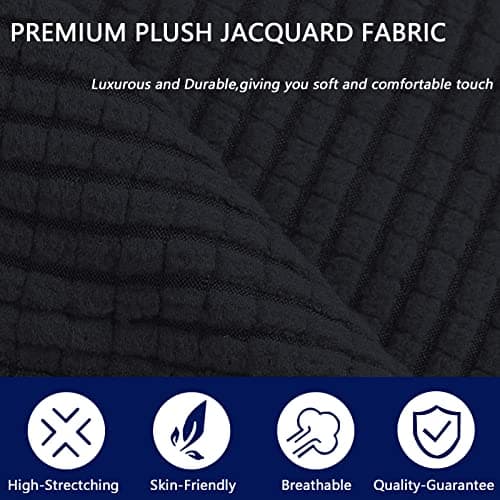 Stretch Sofa Cover for 3 Cushion Couch, Furniture Protector for Dogs - Black