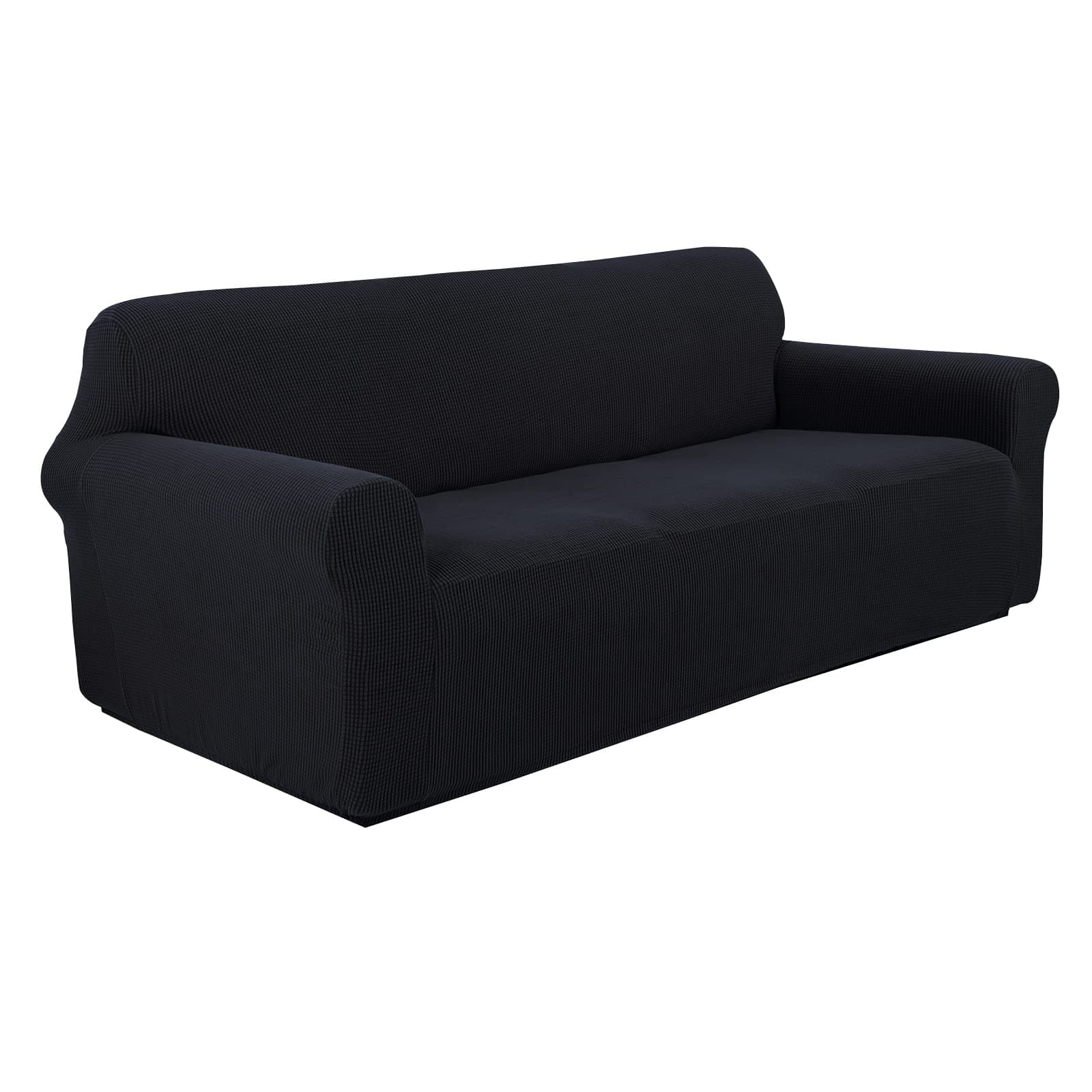 Stretch Sofa Cover for 3 Cushion Couch, Furniture Protector for Dogs - Black